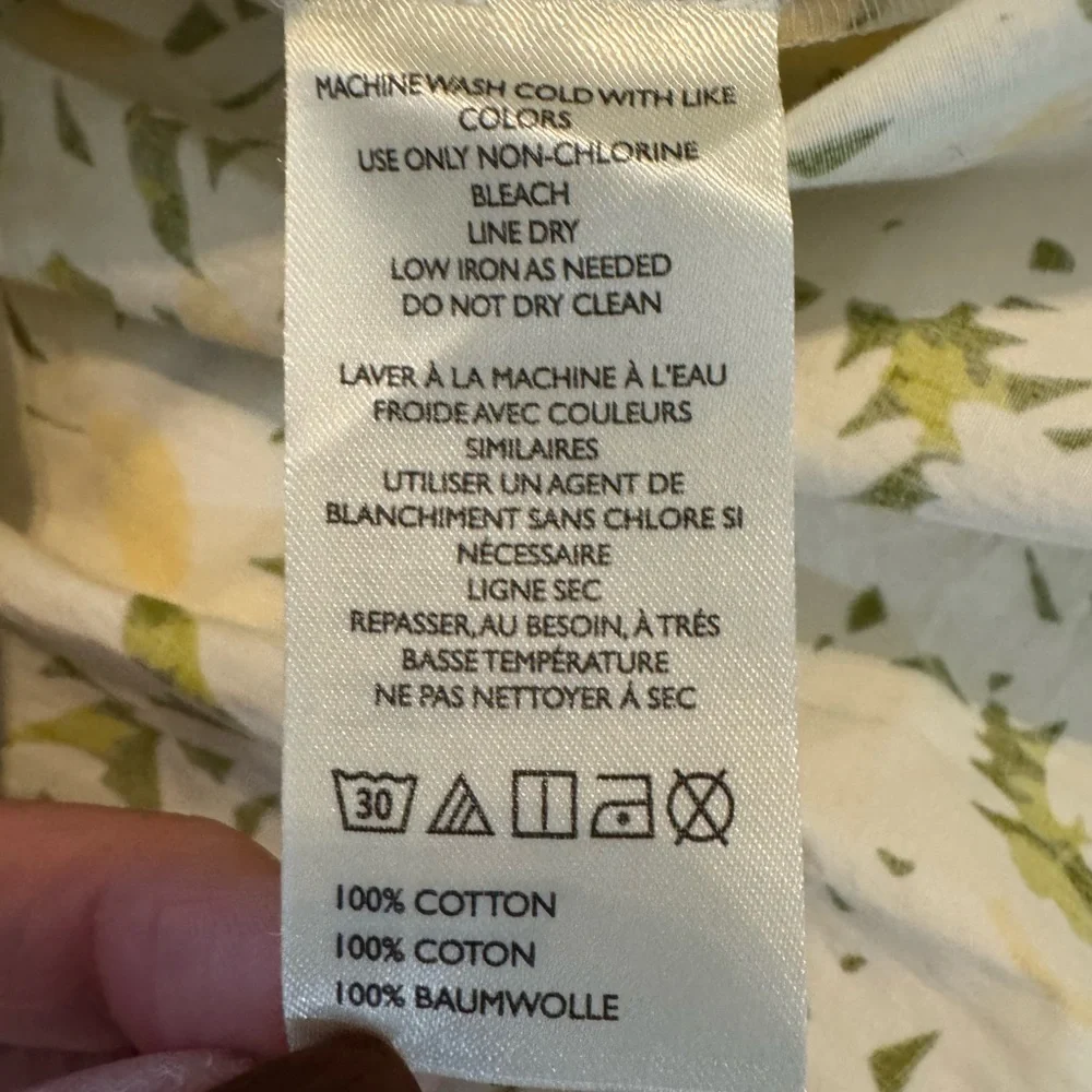 Maeve Anthropologie Shirred Leandra Daisy Floral Women's Top - White and Yellow - Picture 9 of 9